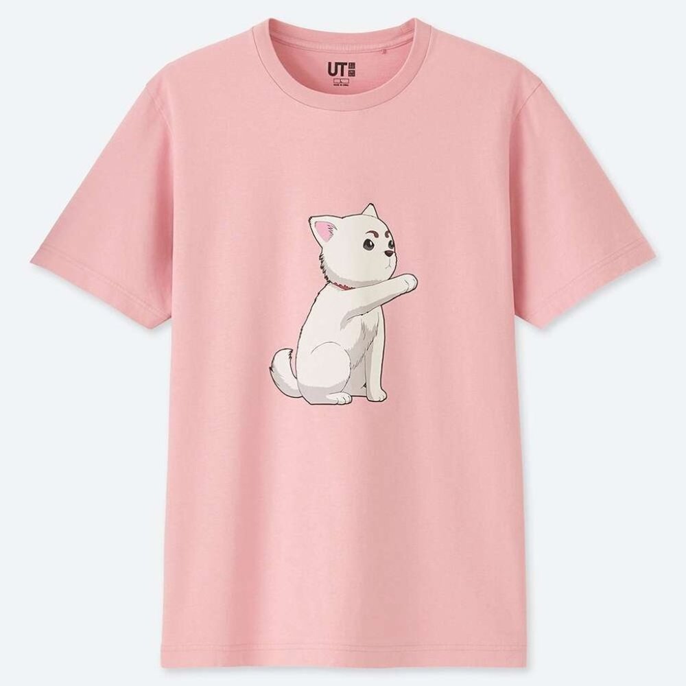 Uniqlo UT x WSJ Shonen Jump Gintama Sadaharu Dog Pink Shirt T-Shirt Tee